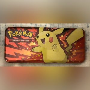 Empty Pokemon Trading Card Game Pikachu Pencil
Case Tin